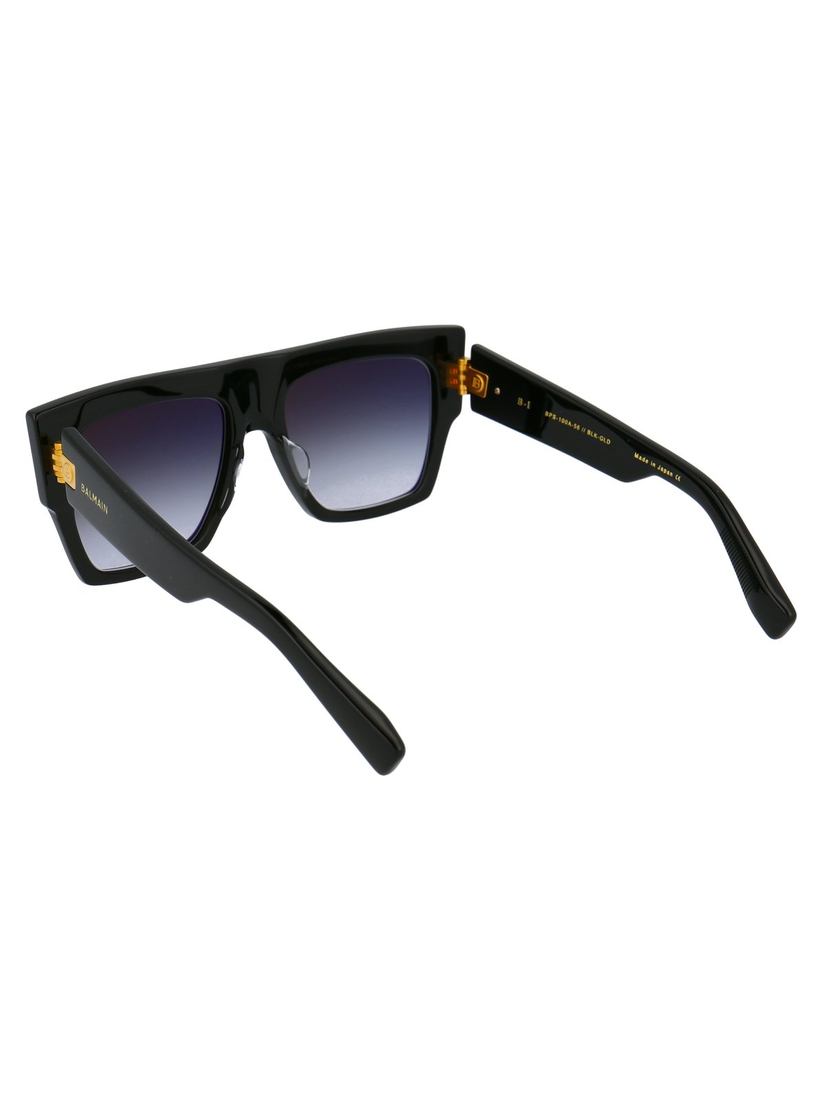 Balmain Eyewear Curved Tip Square Frame Sunglasses