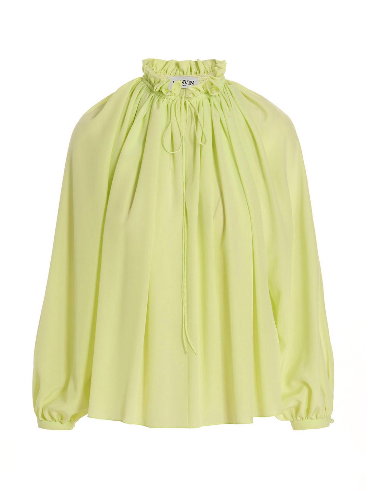 Lanvin Pleated Long-Sleeved Blouse