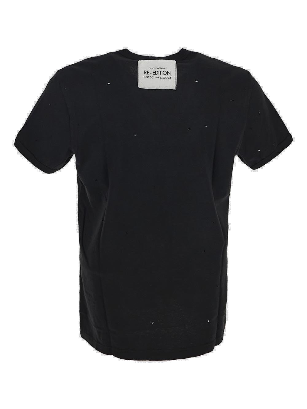 Dolce & Gabbana Punched-Holes V-Neck T-Shirt