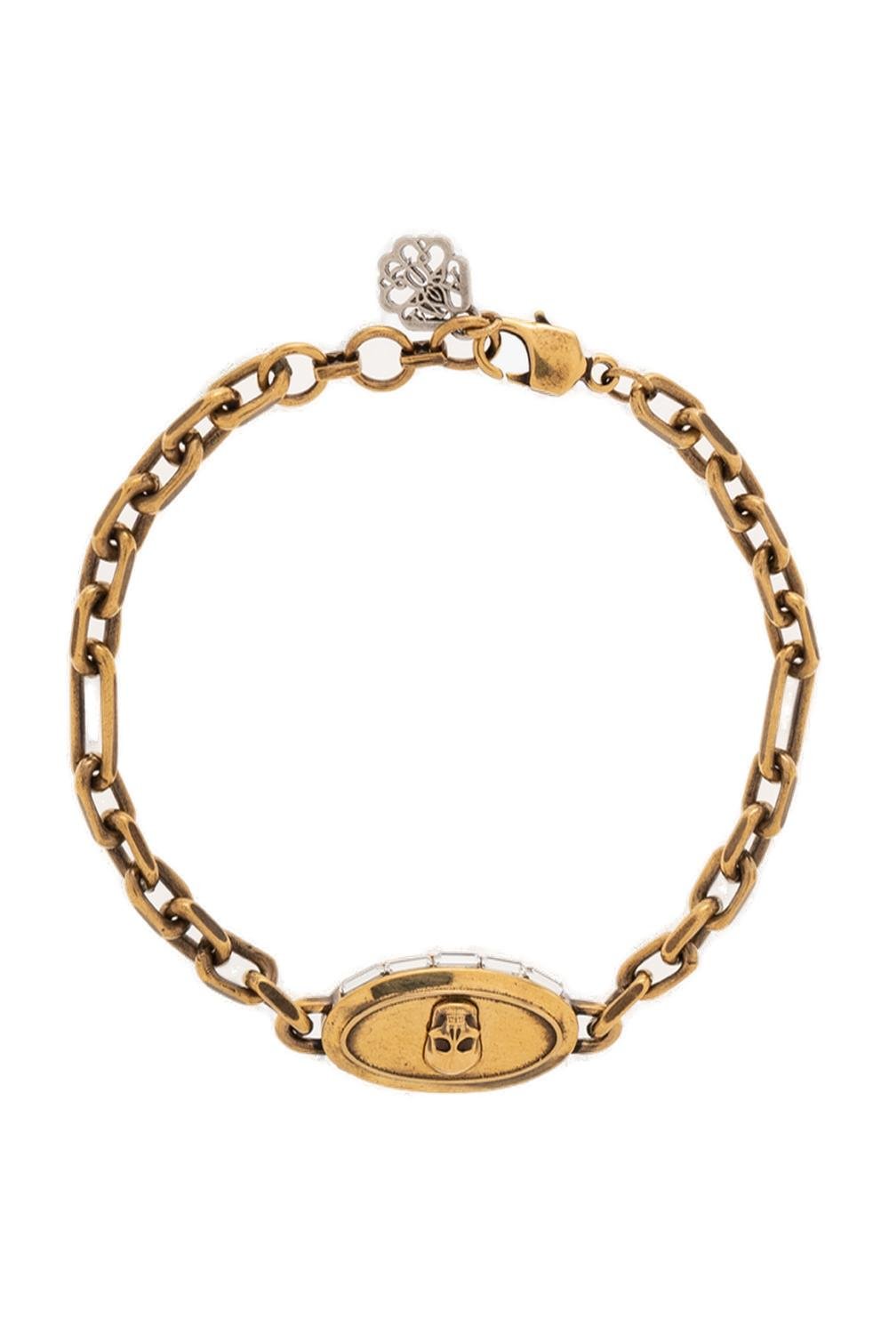 Alexander McQueen Skull Charm Cuban-Link Chain Bracelet 2 Alexander McQueen Skull Charm Cuban-Link Chain Bracelet
