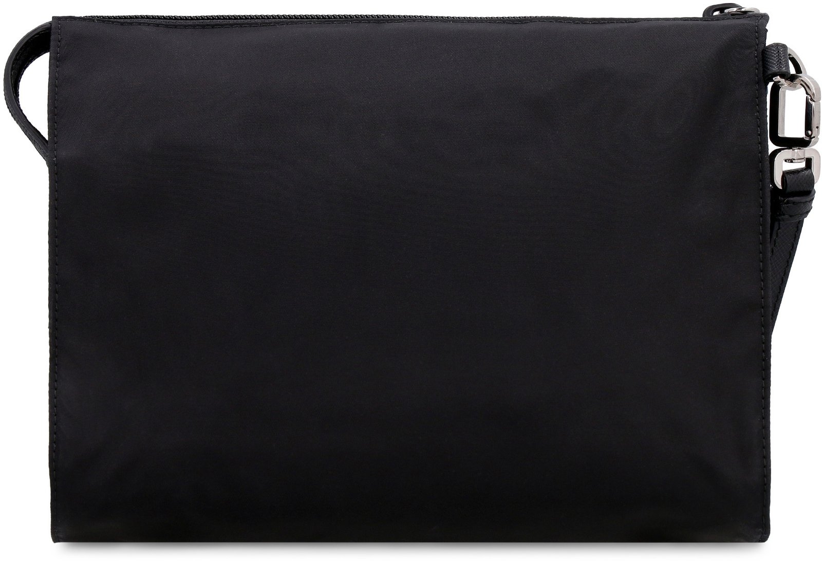 Prada Logo Plaque Zipped Clutch Bag