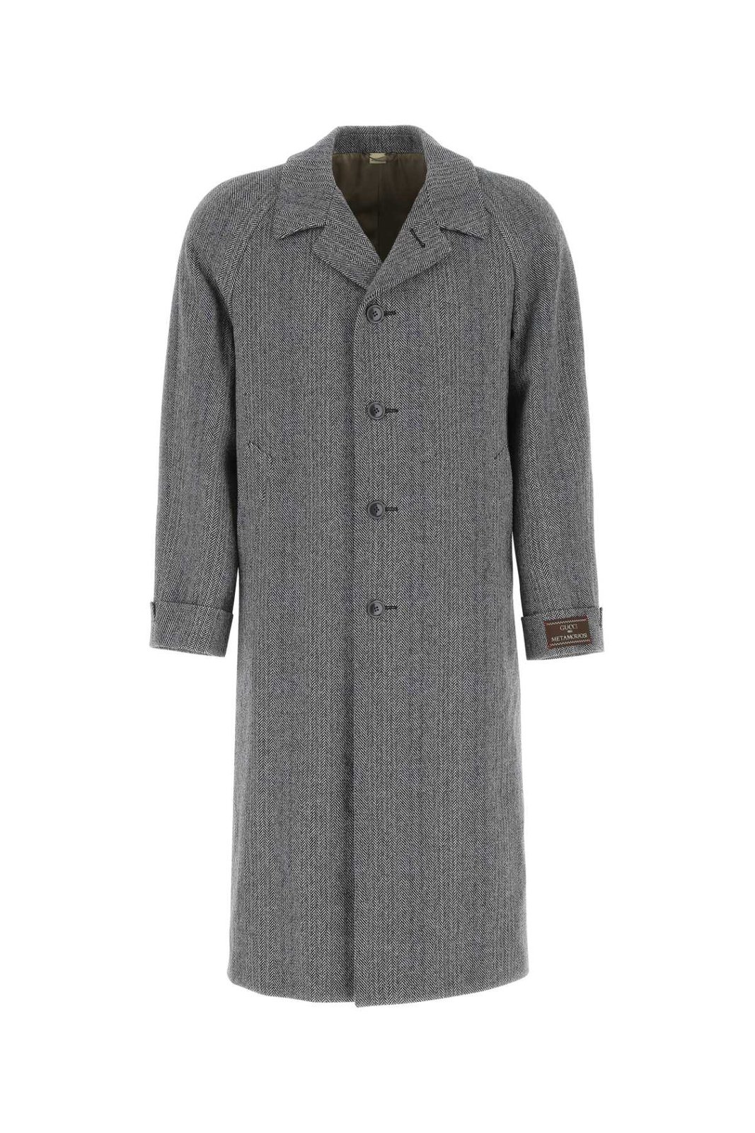 Gucci Single Breasted Houndstooth Checked Coat