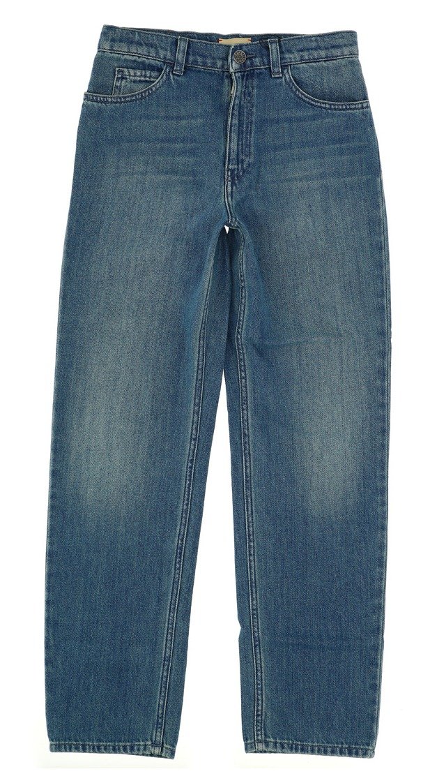 Gucci Kids Logo Patch Straight Leg Jeans