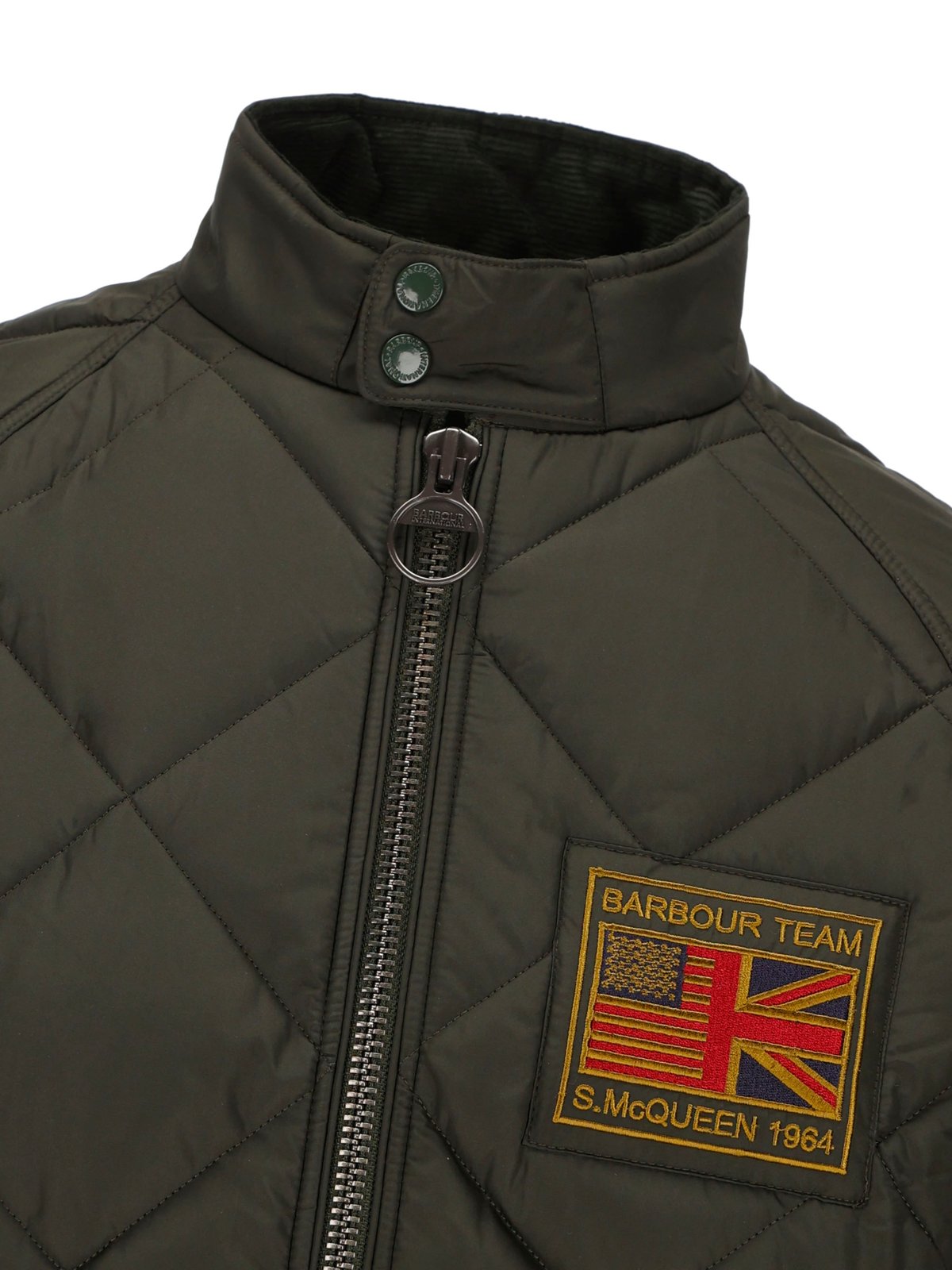 Barbour Logo Patch Zip-Up Padded Jacket