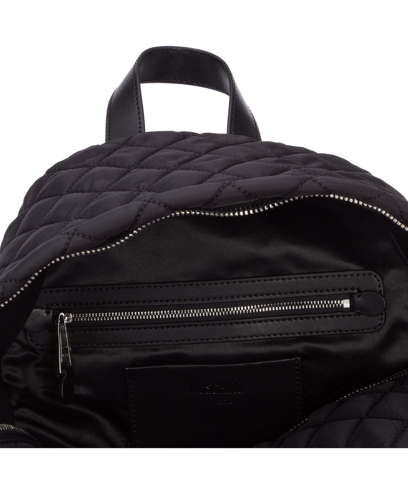 Moschino Logo Patched Quilted Backpack