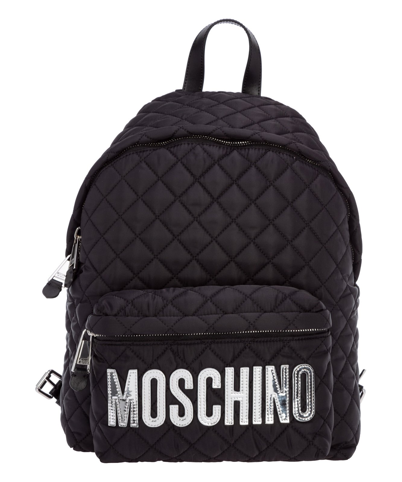 Moschino Logo Patched Quilted Backpack