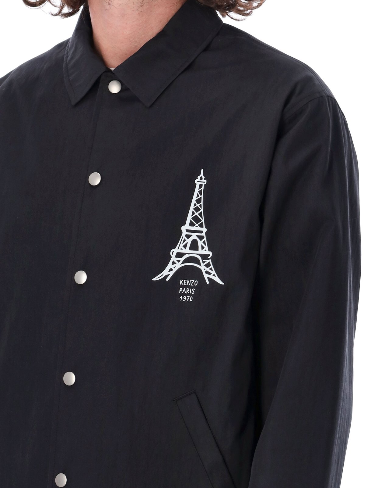 Kenzo Graphic Printed Buttoned Shirt Jacket