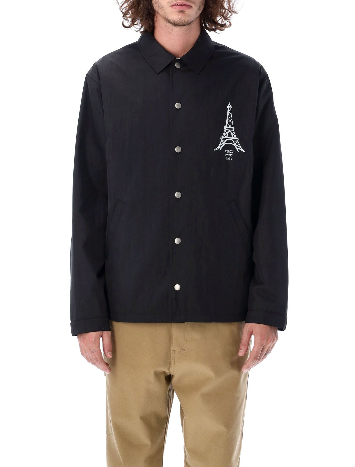 Kenzo Graphic Printed Buttoned Shirt Jacket