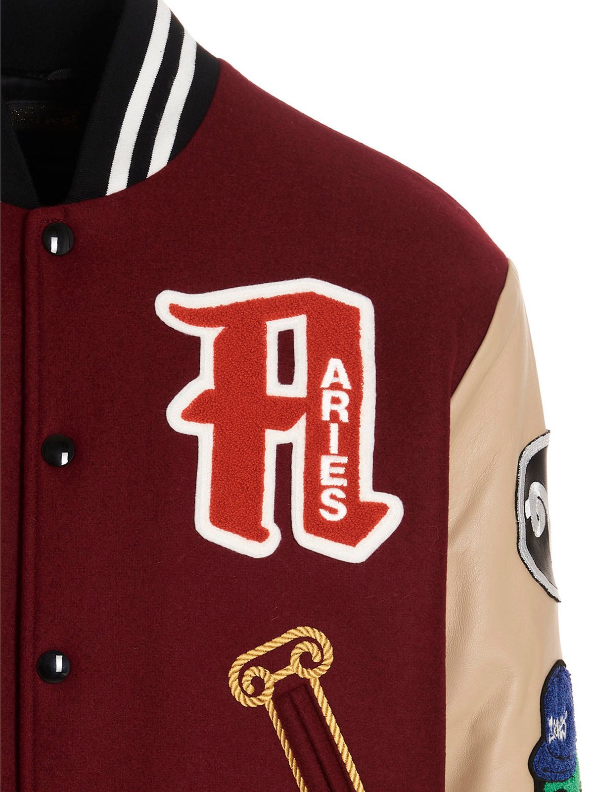 Aries Patch Detailed Varsity Jacket