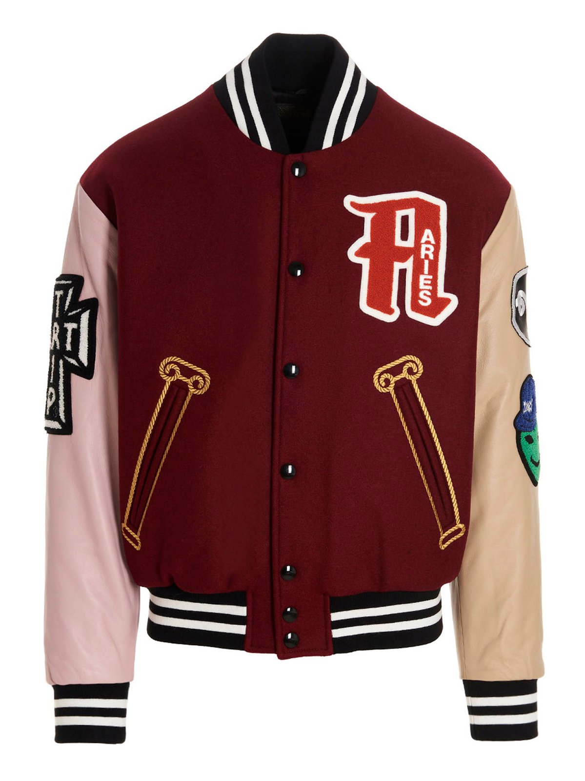 Aries Patch Detailed Varsity Jacket