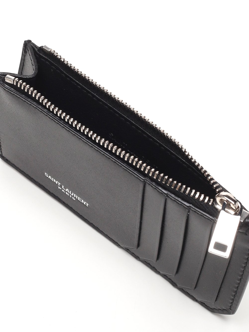 Saint Laurent Logo Detailed Zip-Up Cardholder