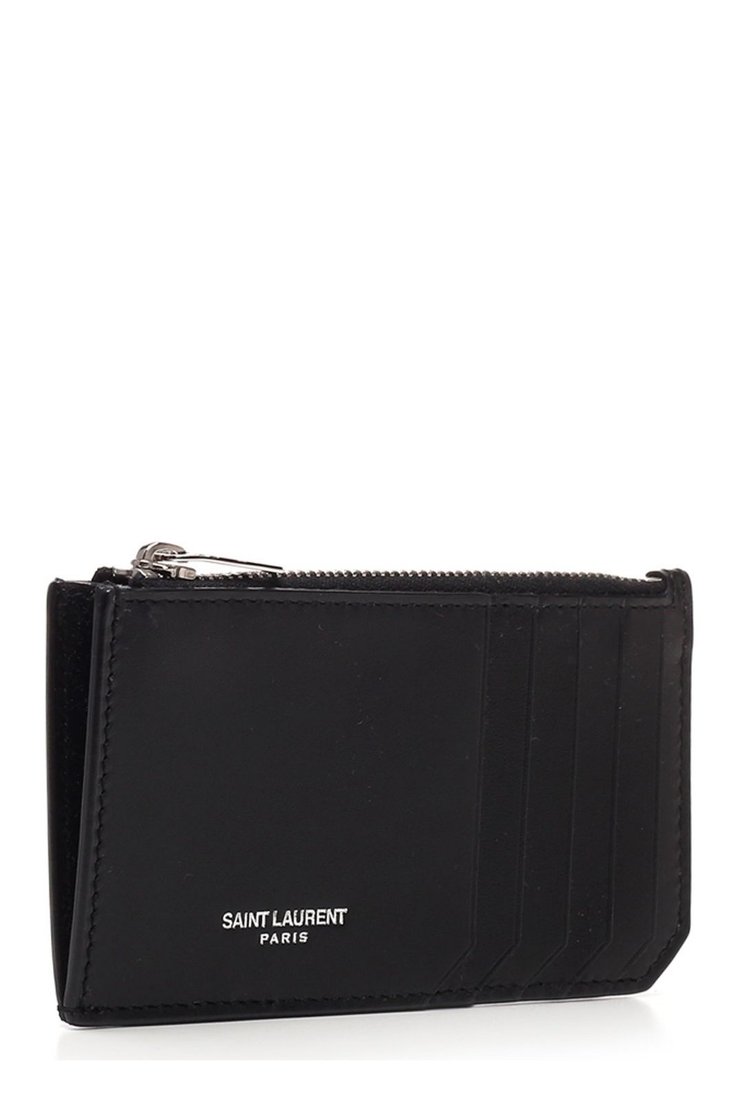 Saint Laurent Logo Detailed Zip-Up Cardholder