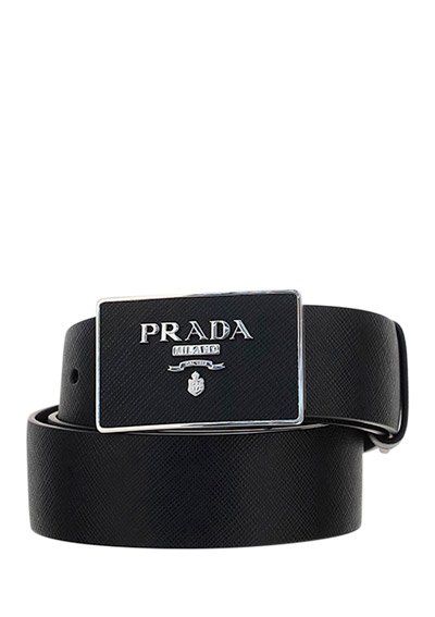 Prada Logo Plaque Buckle Belt