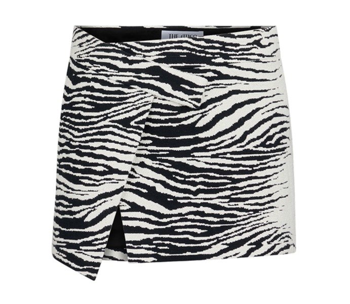 The Attico Zebra Printed Asymmetric Mini Skirt