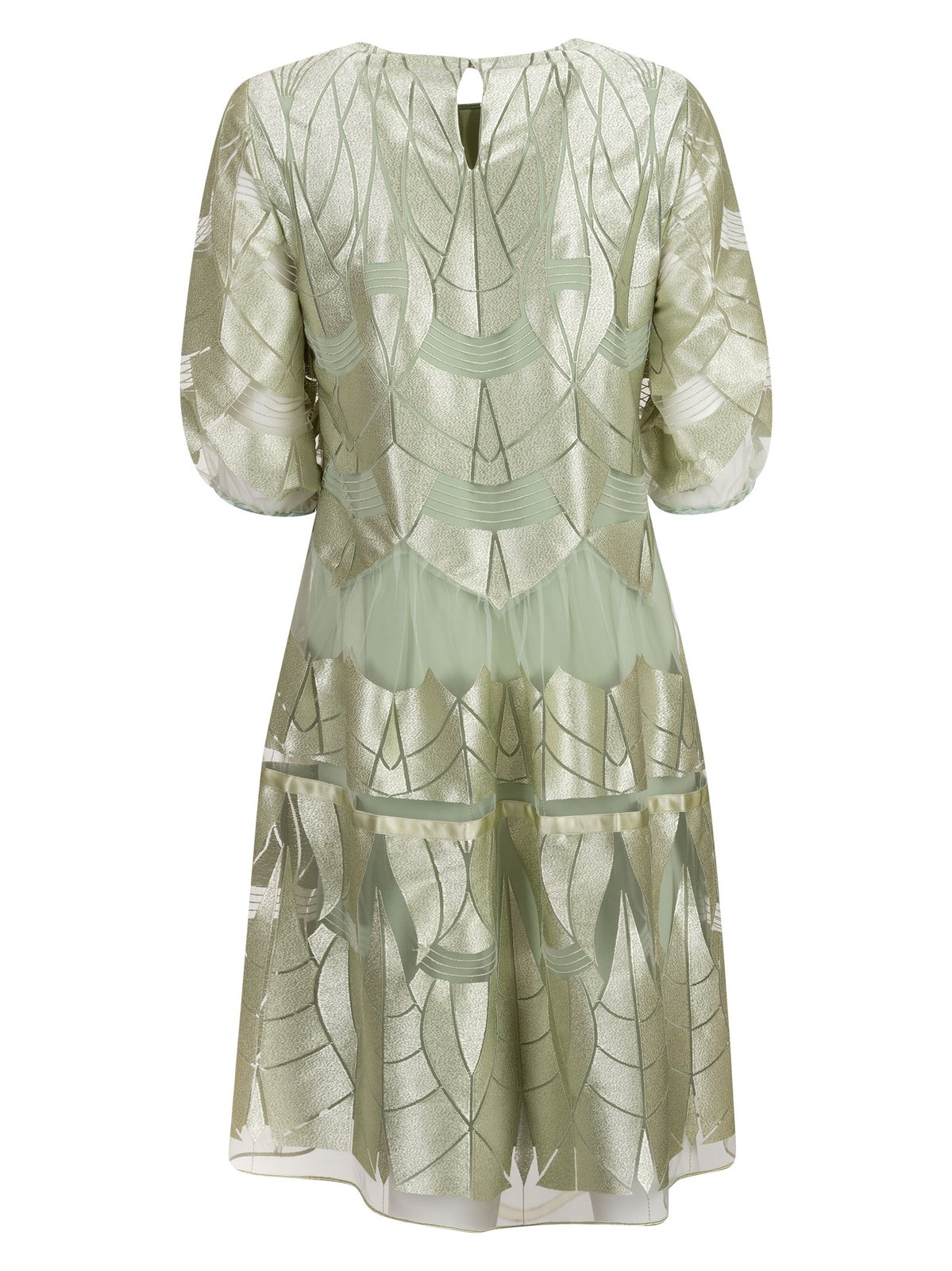Alberta Ferretti Laser-Cut Sheer Dress