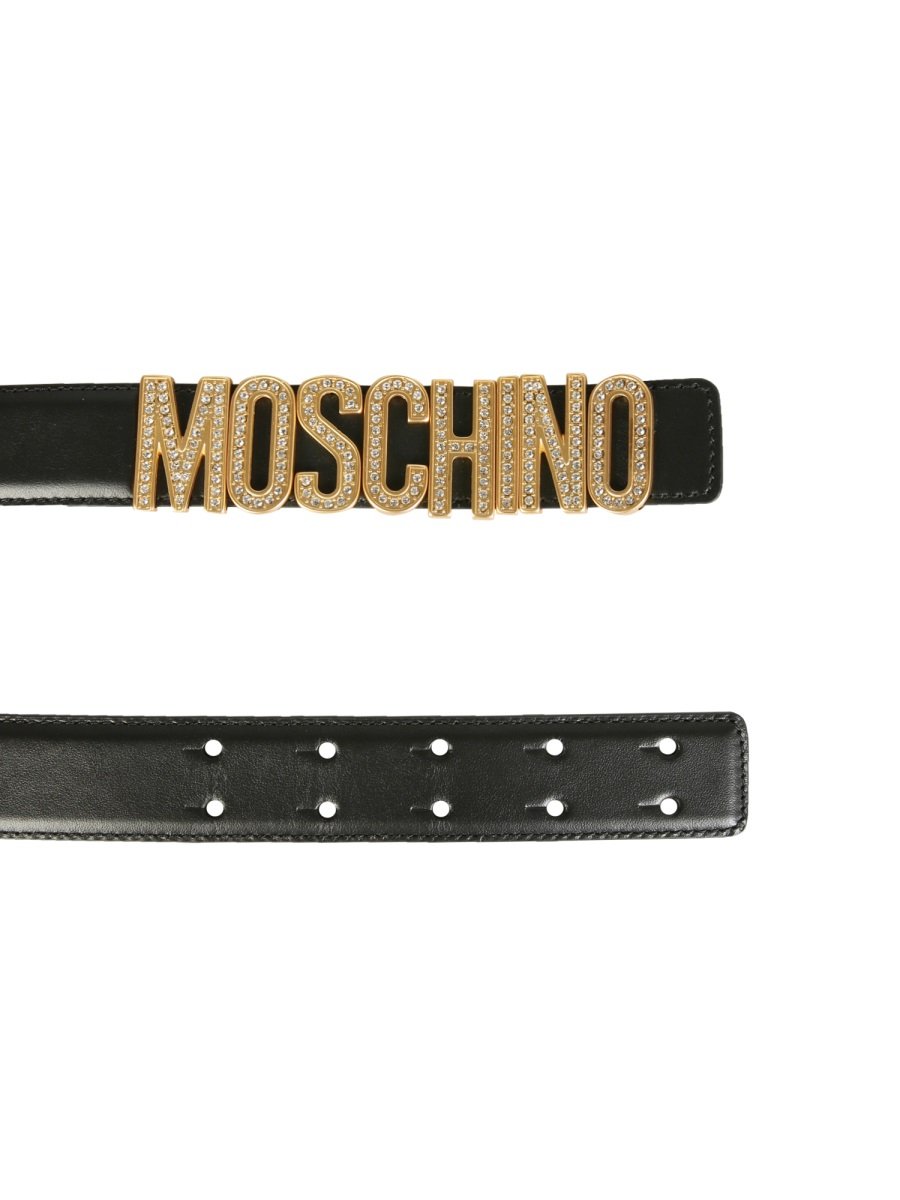 Moschino Logo Lettering Buckle Belt