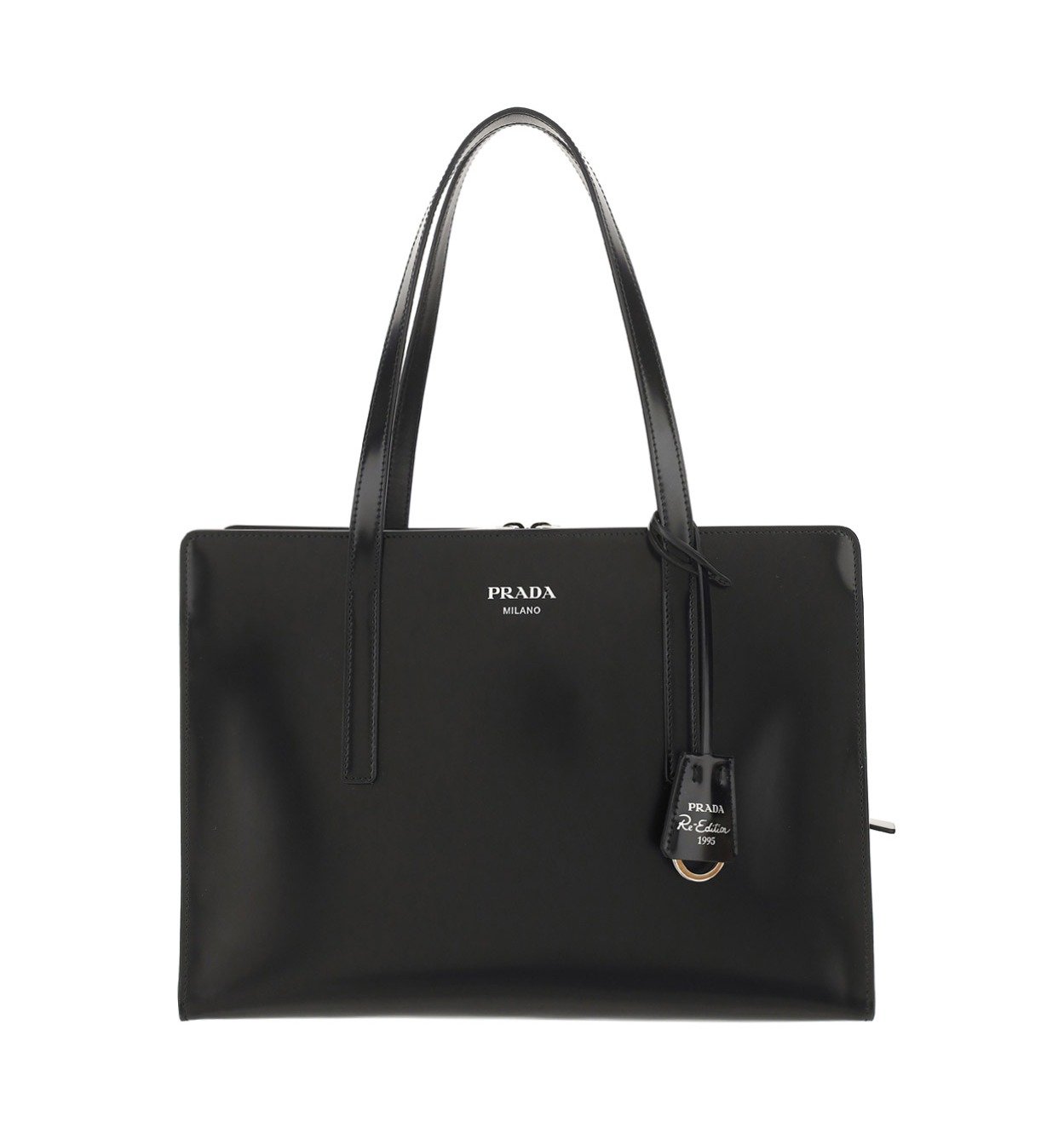 Prada Logo Printed Zipped Tote Bag