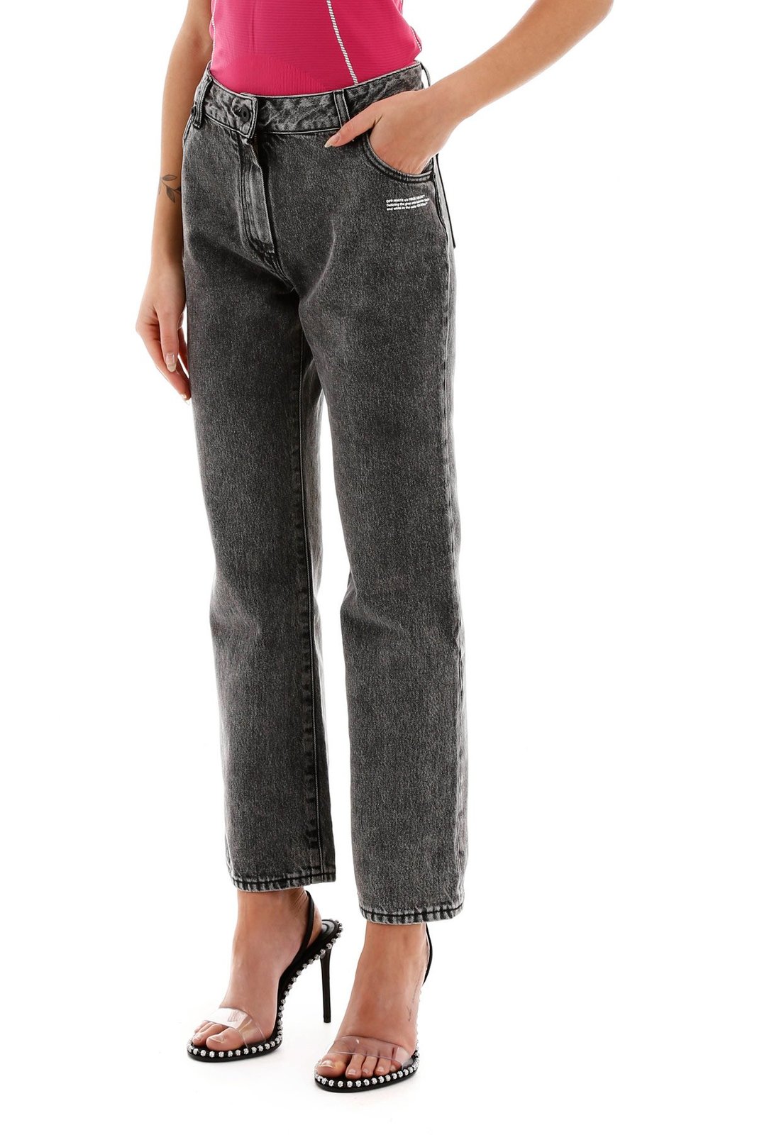 Off-White Cropped Flared Jeans