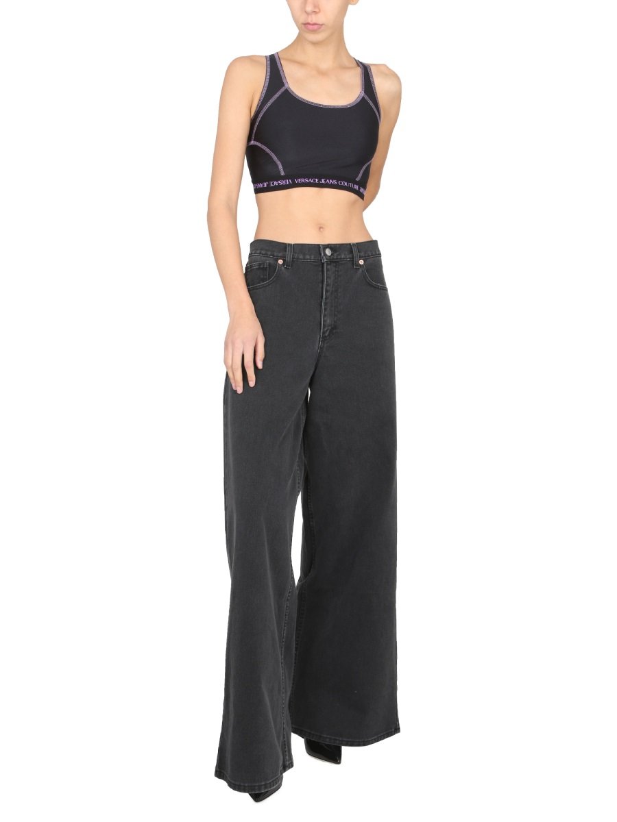 Versace Jeans Couture Logo Band Cropped Top
