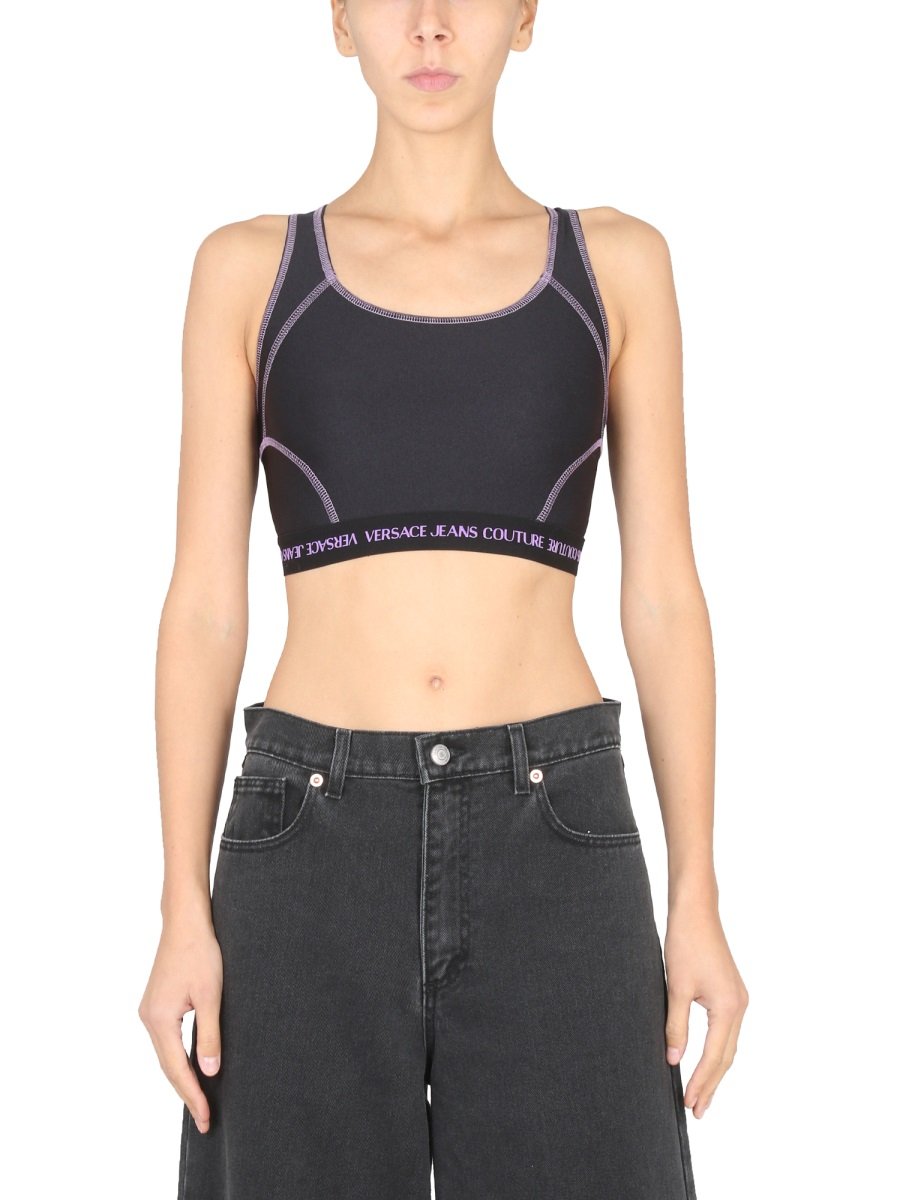 Versace Jeans Couture Logo Band Cropped Top