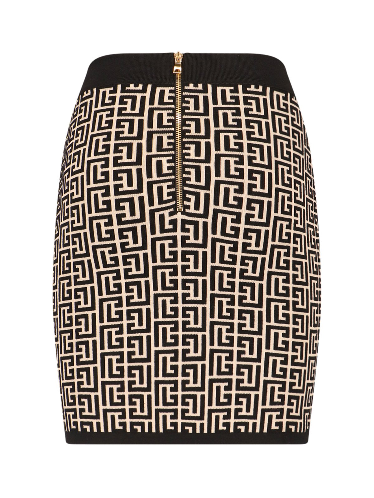 Balmain Monogrammed Knitted Skirt