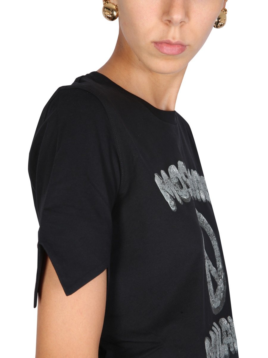 Moschino Logo-Printed Zigzag Edge T-Shirt