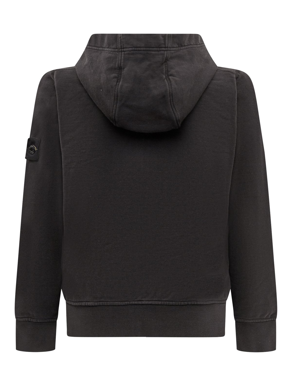 Stone Island Junior Zip-Up Logo Patch Hoodie