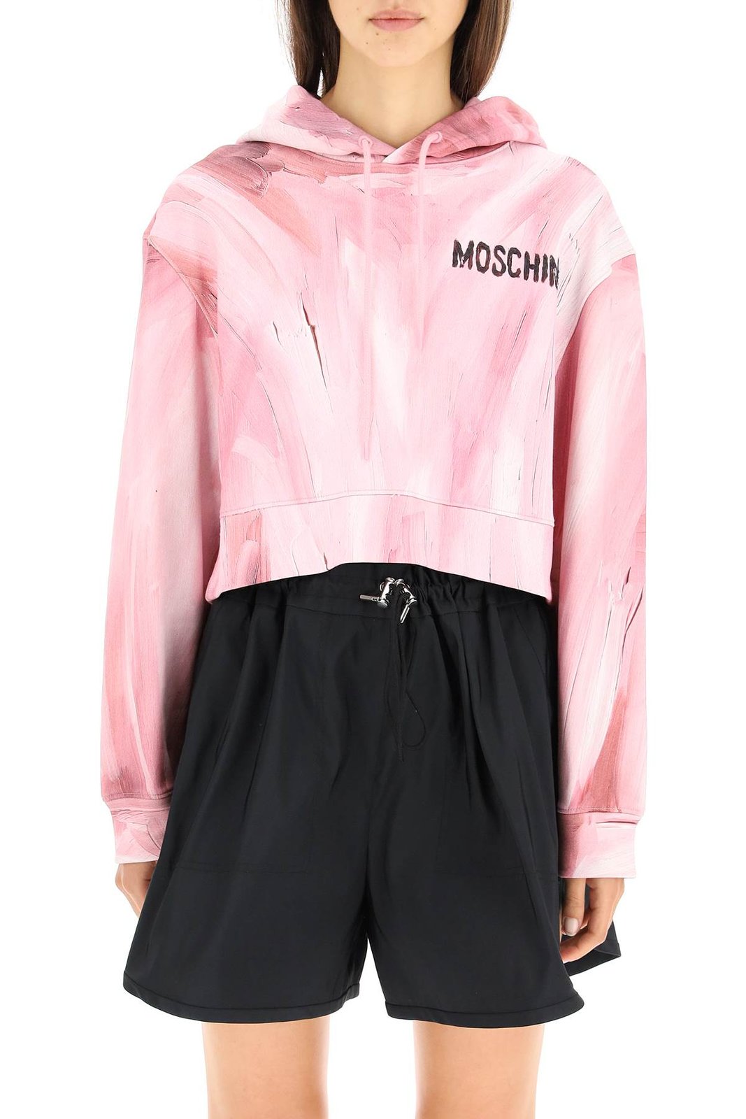 Moschino Drawstring Cropped Hoodie 3 Moschino Drawstring Cropped Hoodie