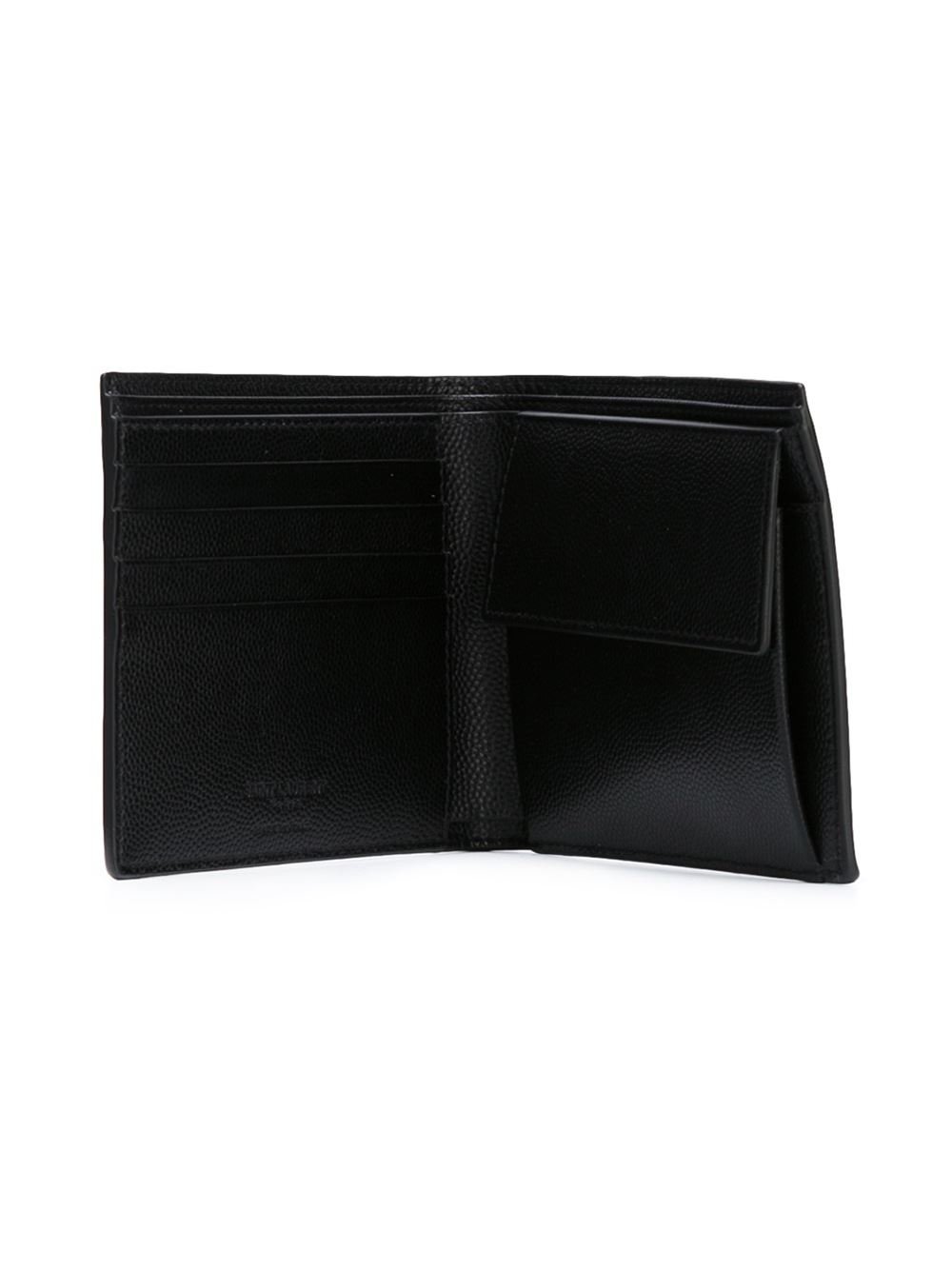 Saint Laurent Paris East/West Logo Detailed Bi-Fold Wallet