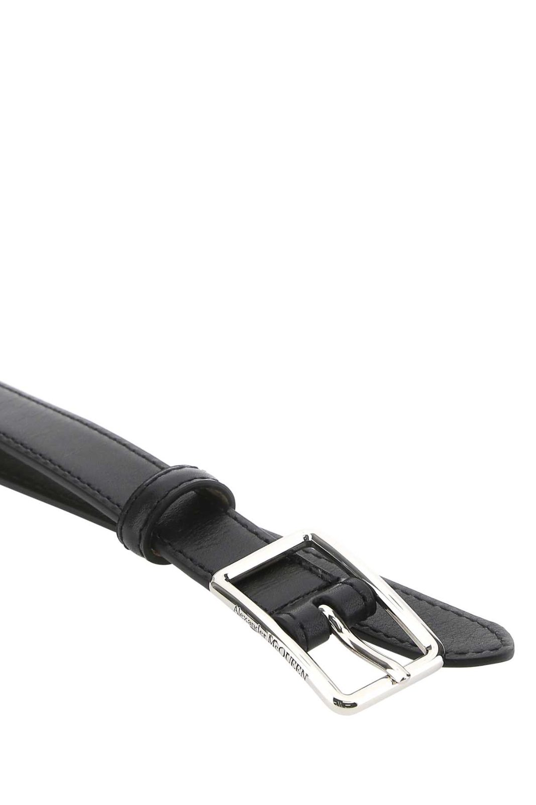 Alexander McQueen Logo Engraved Buckle Belt