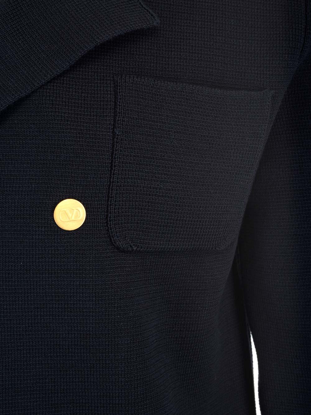 Valentino Double-Breasted Long-Sleeved Knitted Jacket