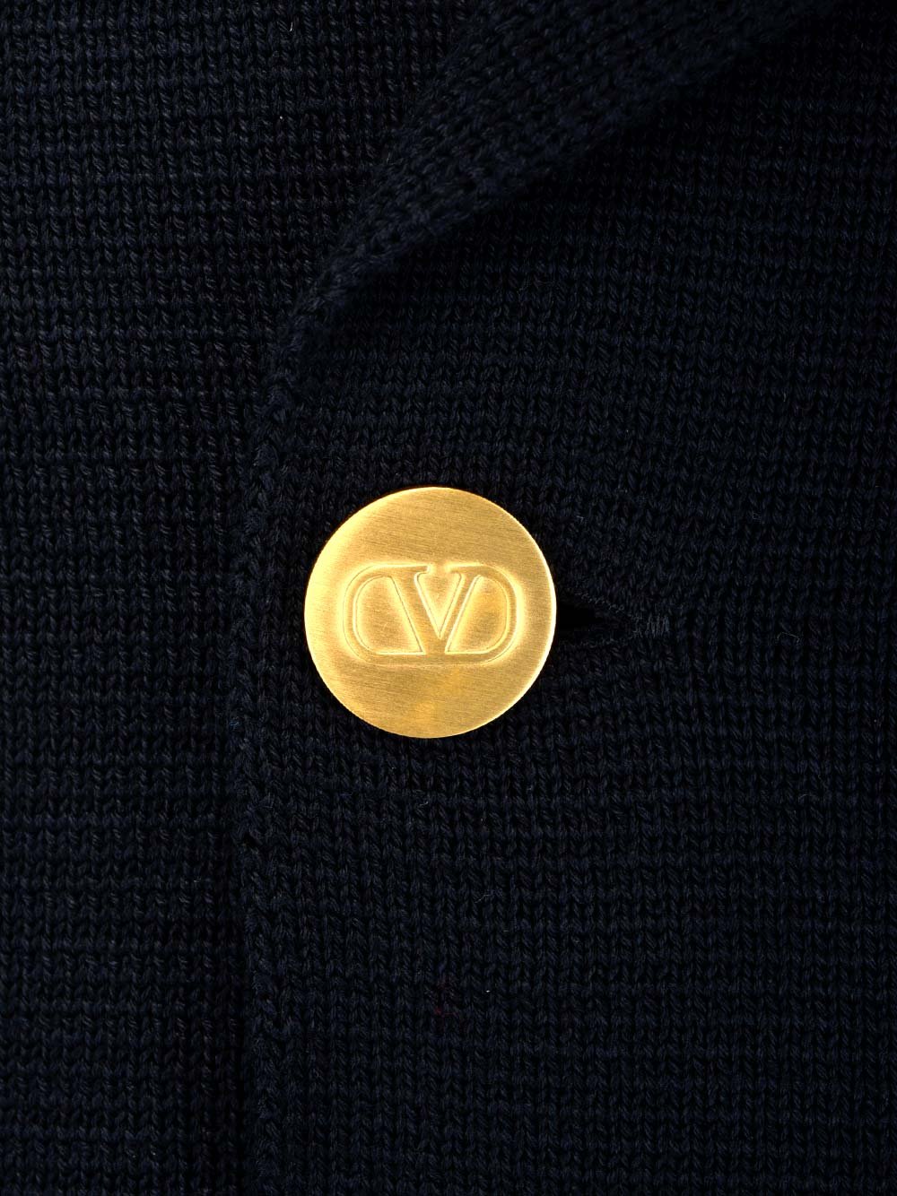 Valentino Double-Breasted Long-Sleeved Knitted Jacket