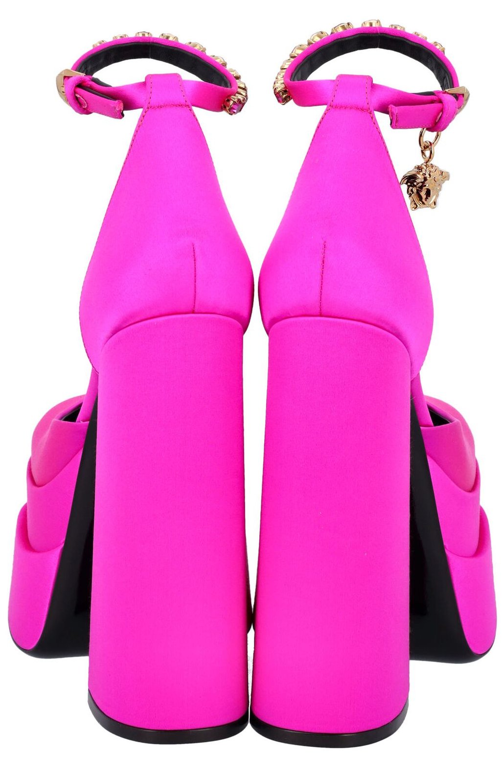 Versace Medusa Head Charm Satin Platform Pumps 6 Versace Medusa Head Charm Satin Platform Pumps
