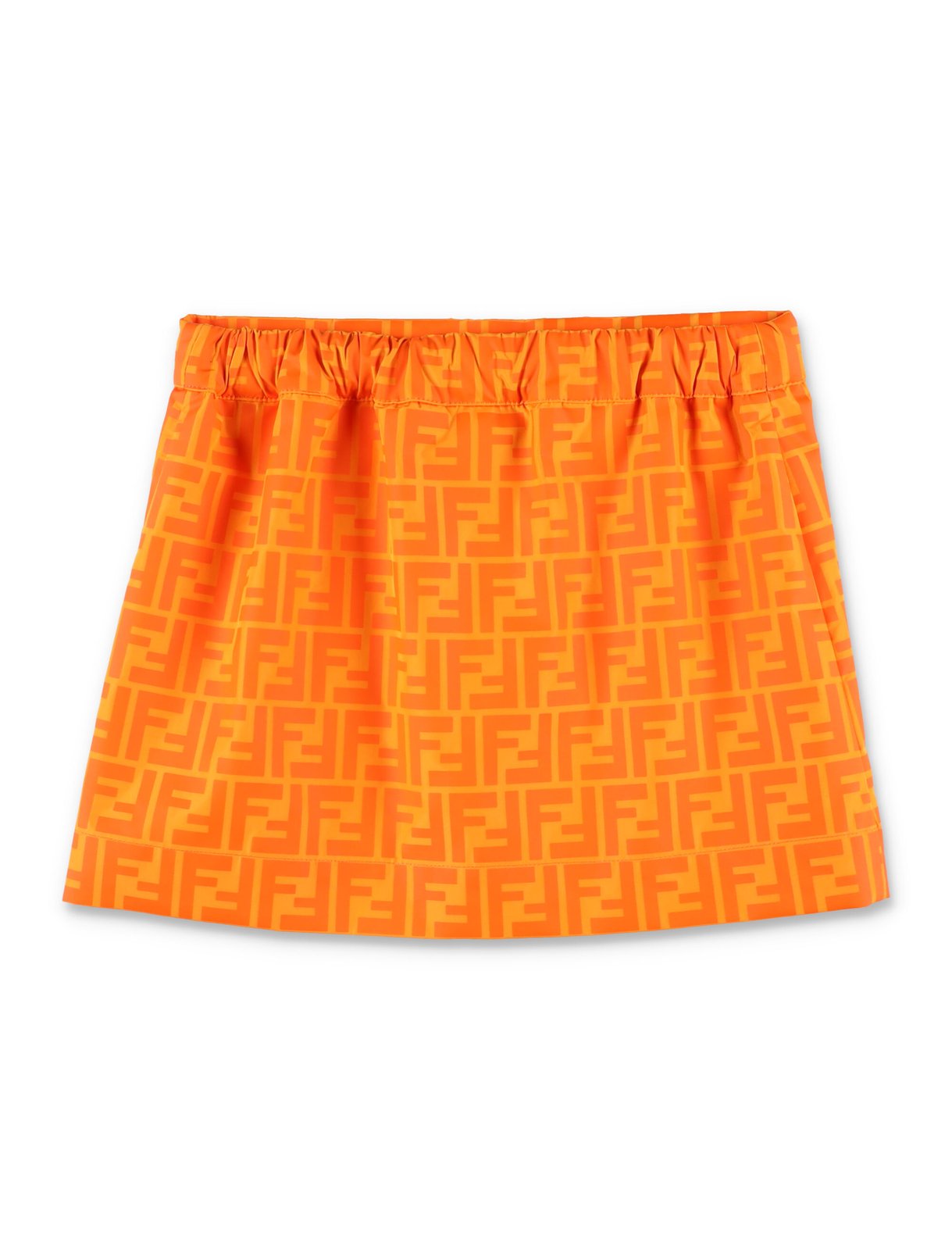 Fendi Kids Allover FF Logo Elastic Waist Skirt