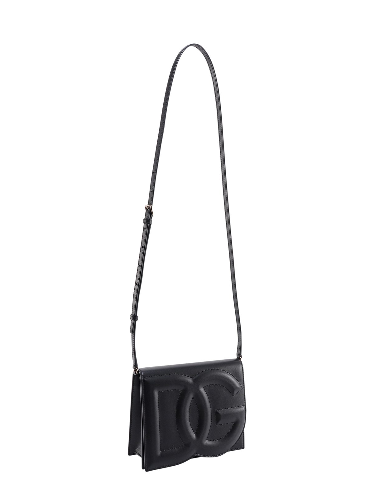 Dolce & Gabbana Logo Embossed Foldover Top Crossbody Bag