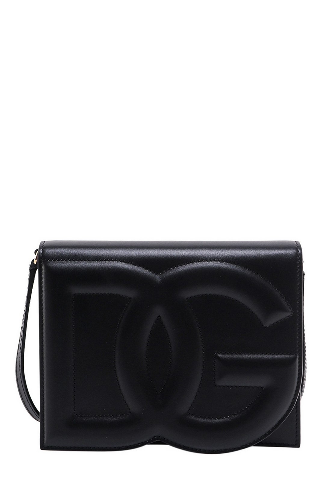 Dolce & Gabbana Logo Embossed Foldover Top Crossbody Bag