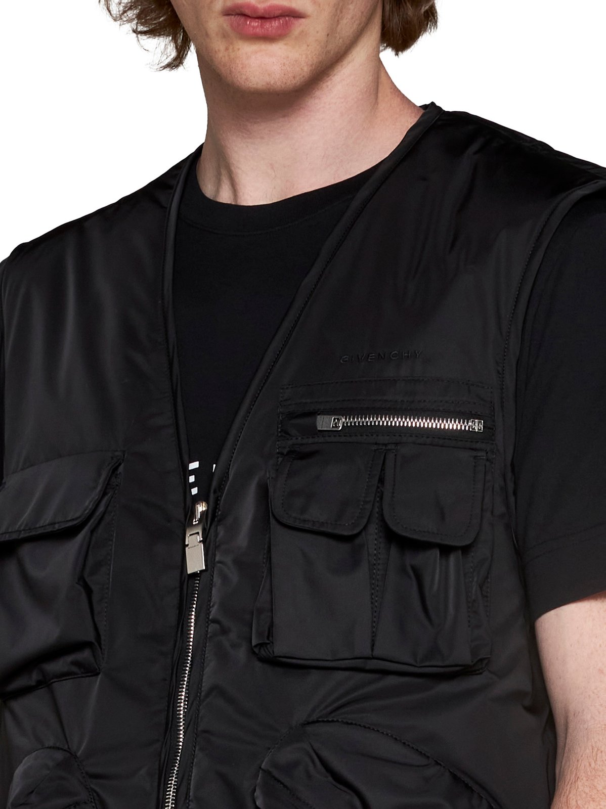 Givenchy Zip-Up Logo Embroidered Vest
