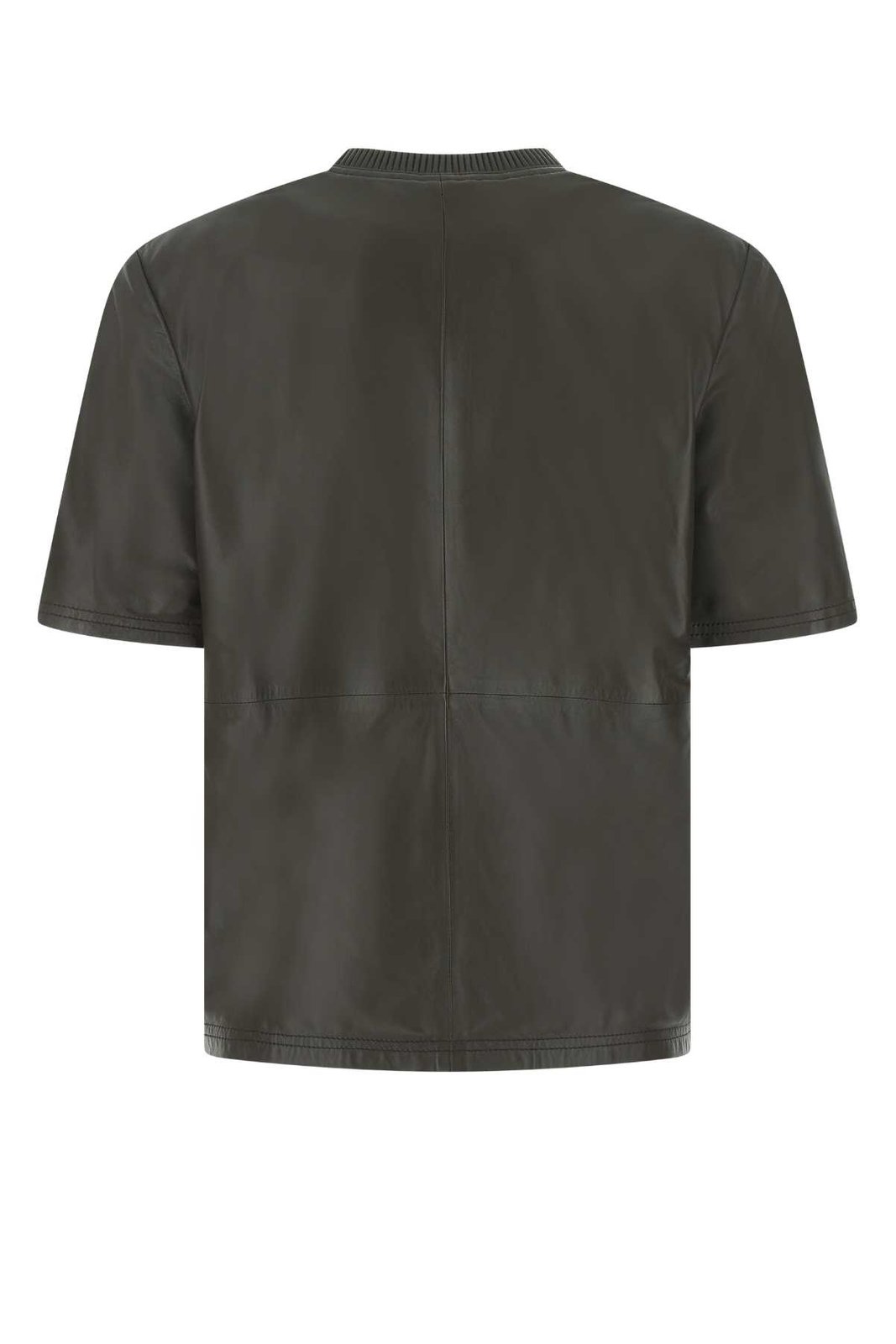 Amiri Crewneck Short-Sleeved Leather T-Shirt