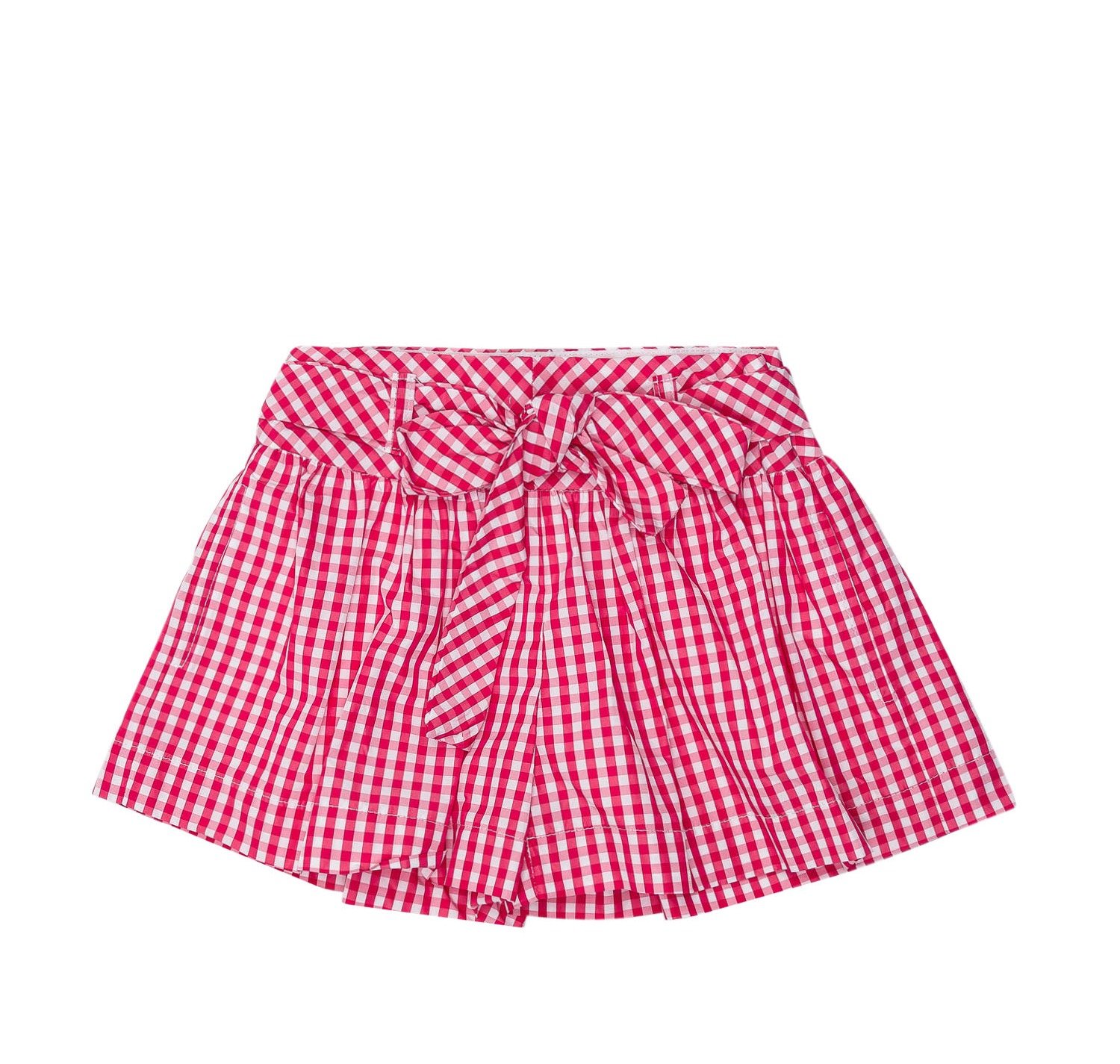 Monnalisa Bow Detailed Checked Shorts