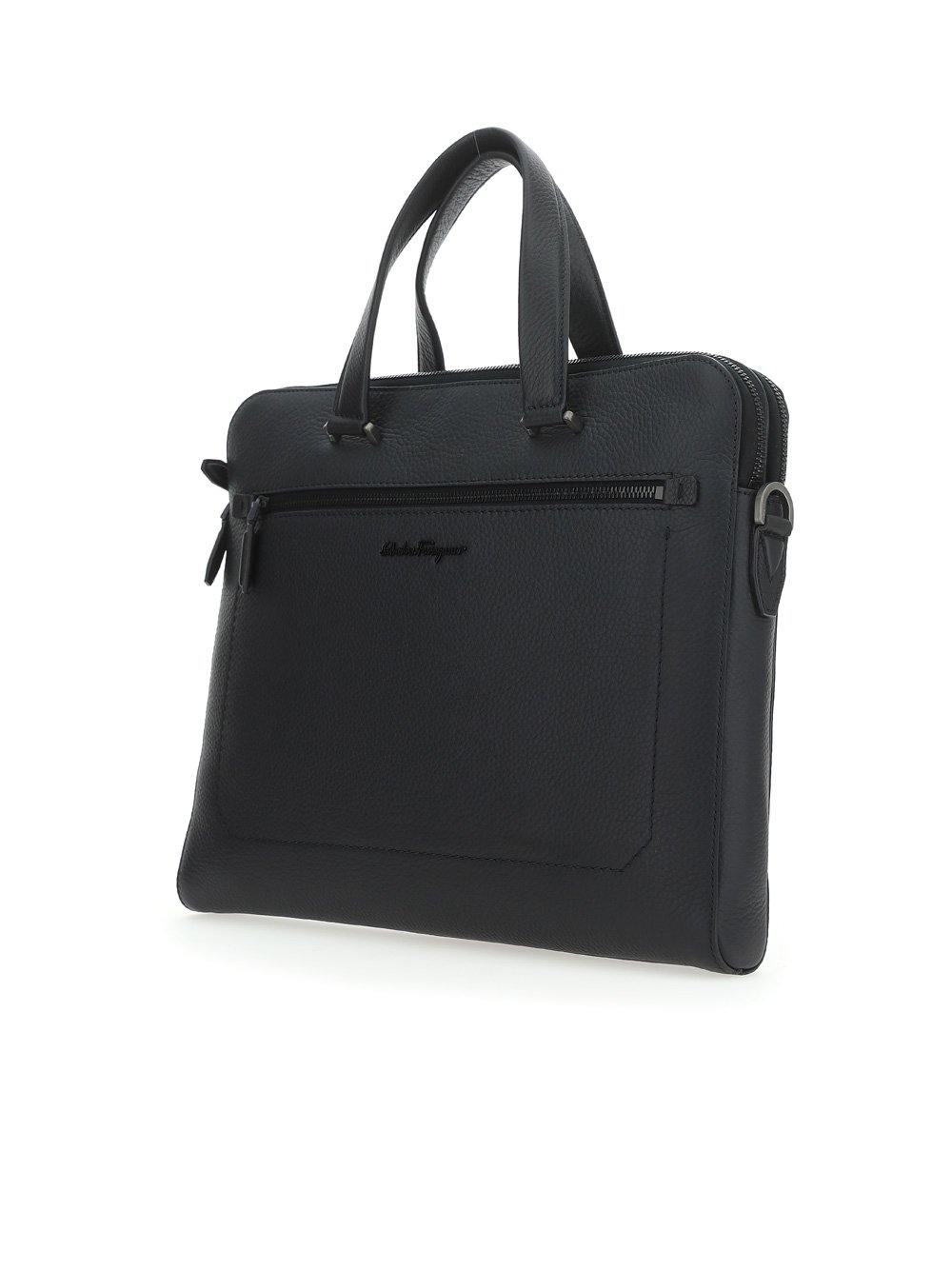 Ferragamo Logo-Plaque Zipped Briefcase 1 Ferragamo Logo-Plaque Zipped Briefcase