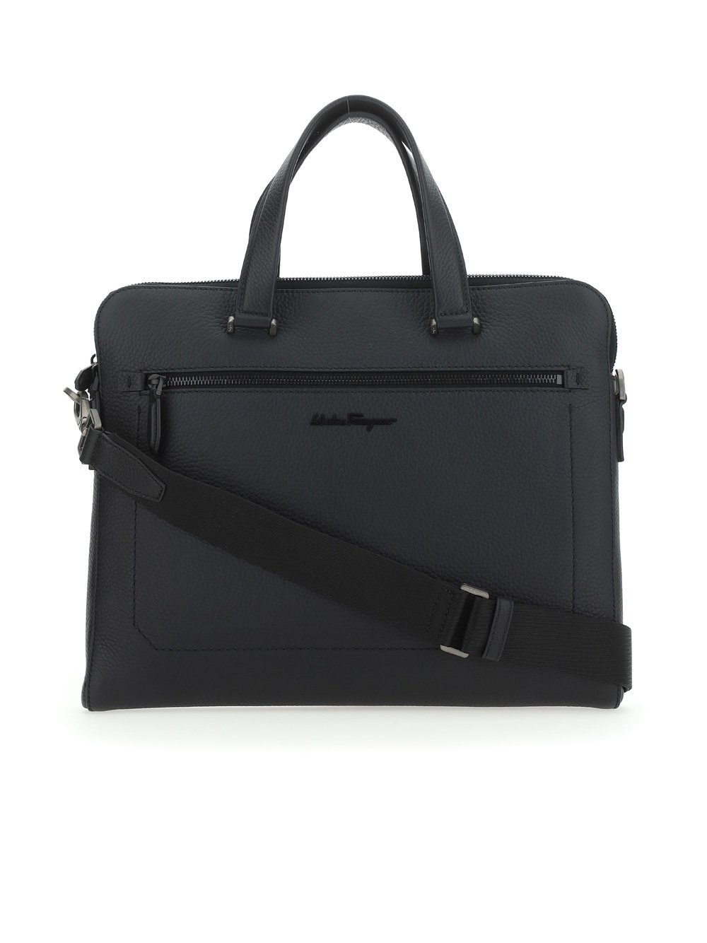 Ferragamo Logo-Plaque Zipped Briefcase 2 Ferragamo Logo-Plaque Zipped Briefcase