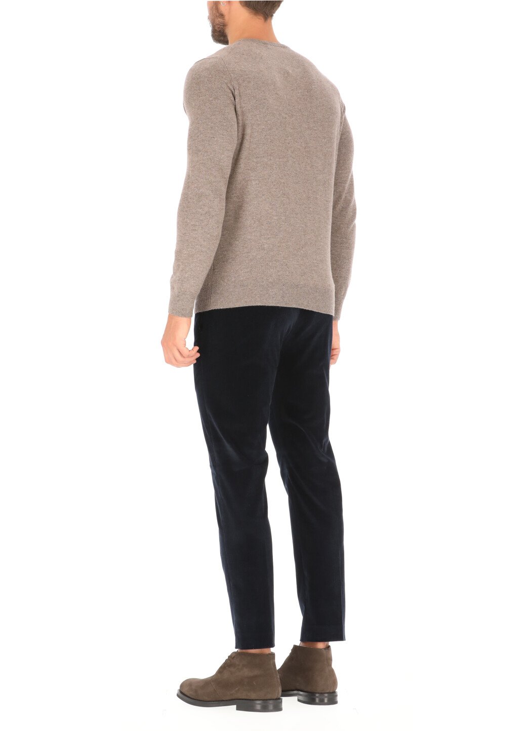 PT Torino Mid-Rise Cropped Velvet Trousers