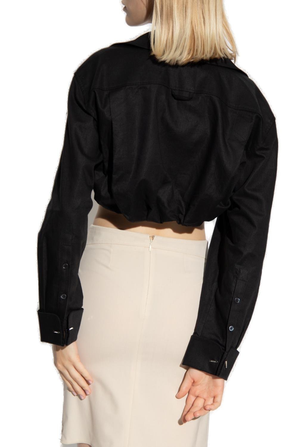 Jacquemus Machou Cropped Long-Sleeved Top