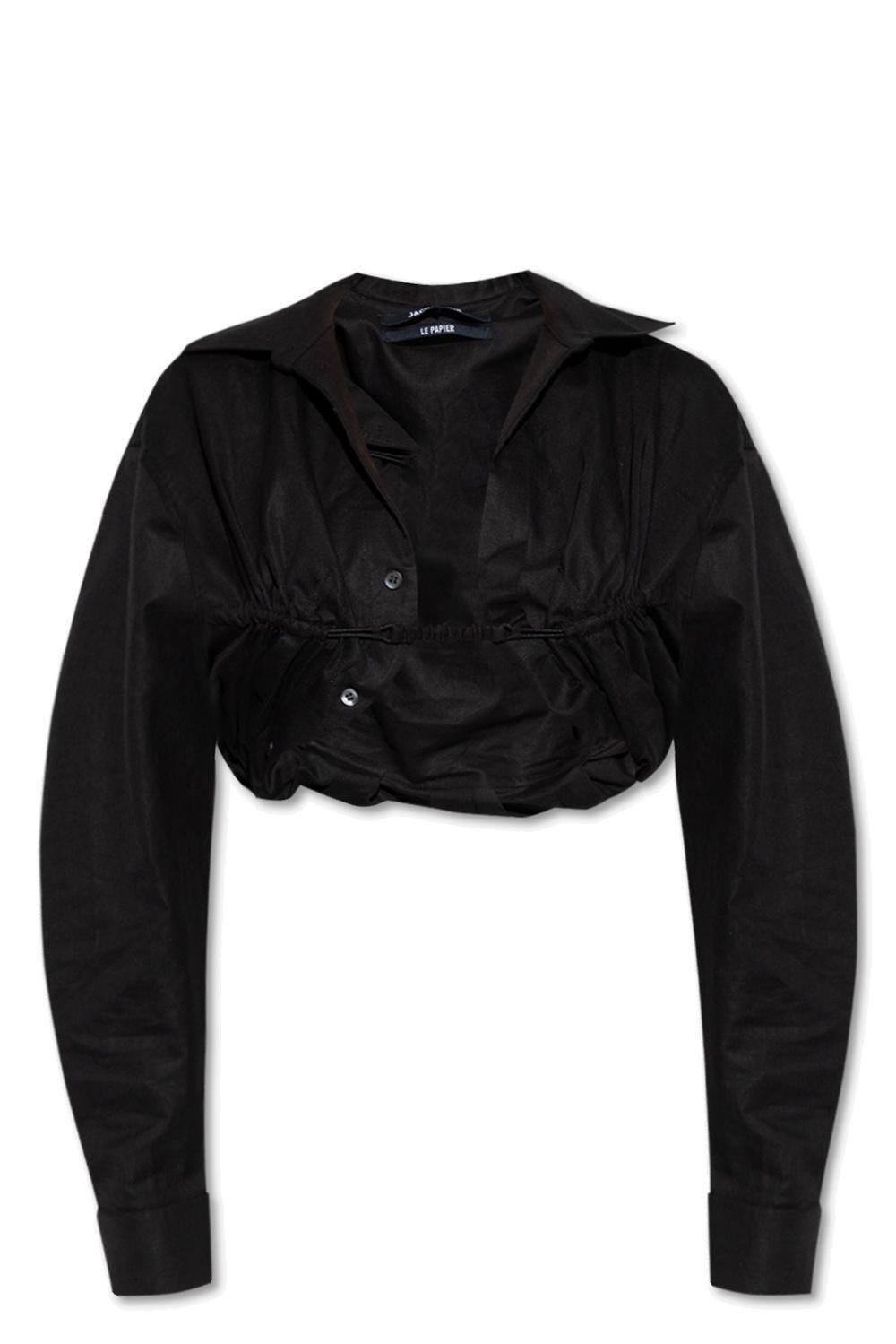 Jacquemus Machou Cropped Long-Sleeved Top