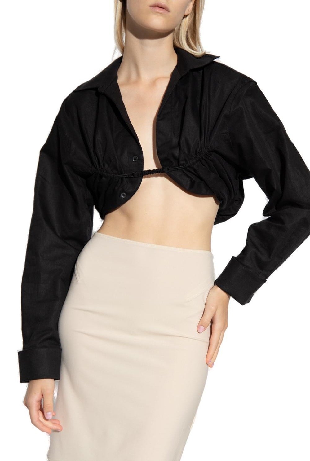Jacquemus Machou Cropped Long-Sleeved Top