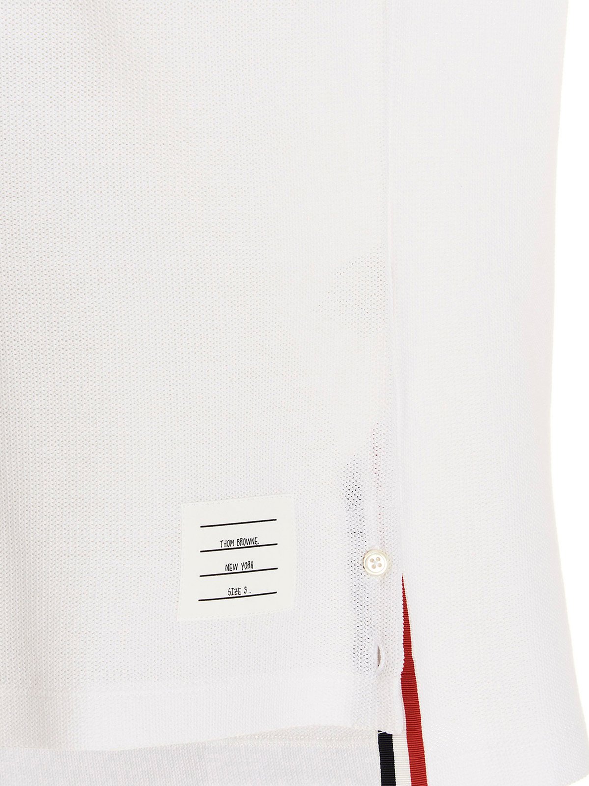 Thom Browne Logo Patch Striped Polo Shirt