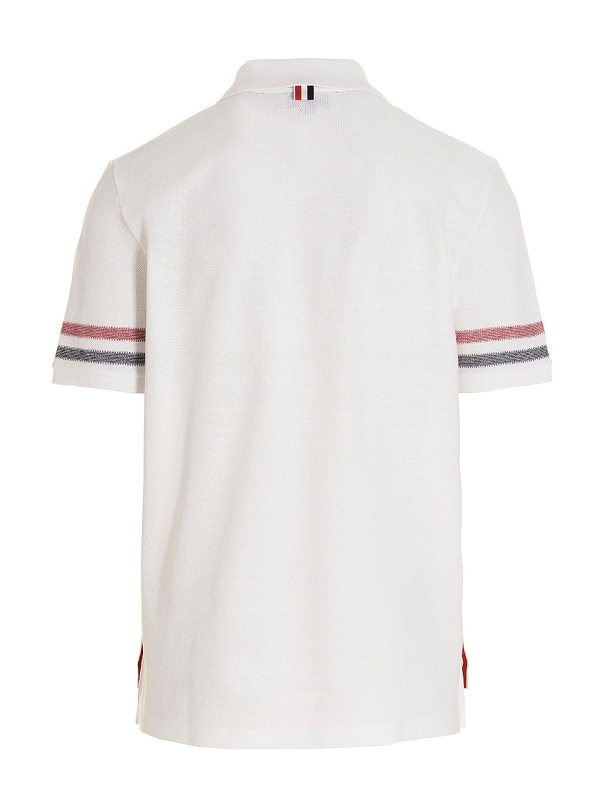 Thom Browne Logo Patch Striped Polo Shirt