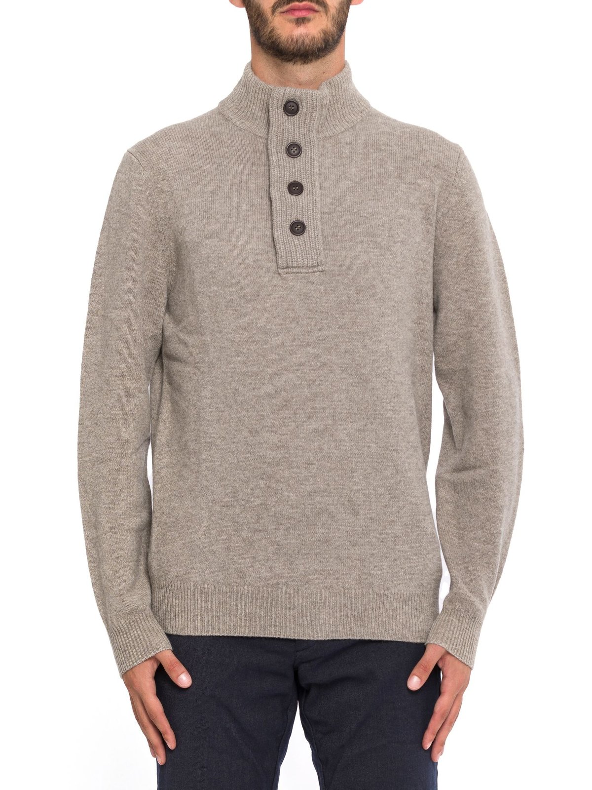 Barbour Buttoned High-Neck Knit Jumper
