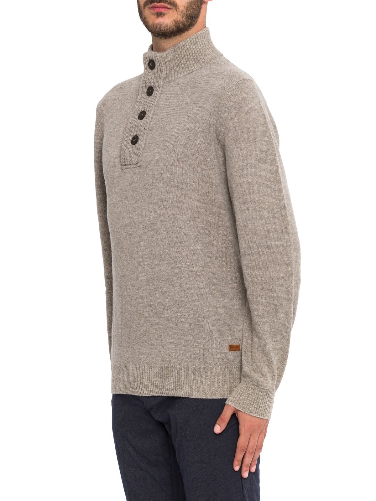 Barbour Buttoned High-Neck Knit Jumper