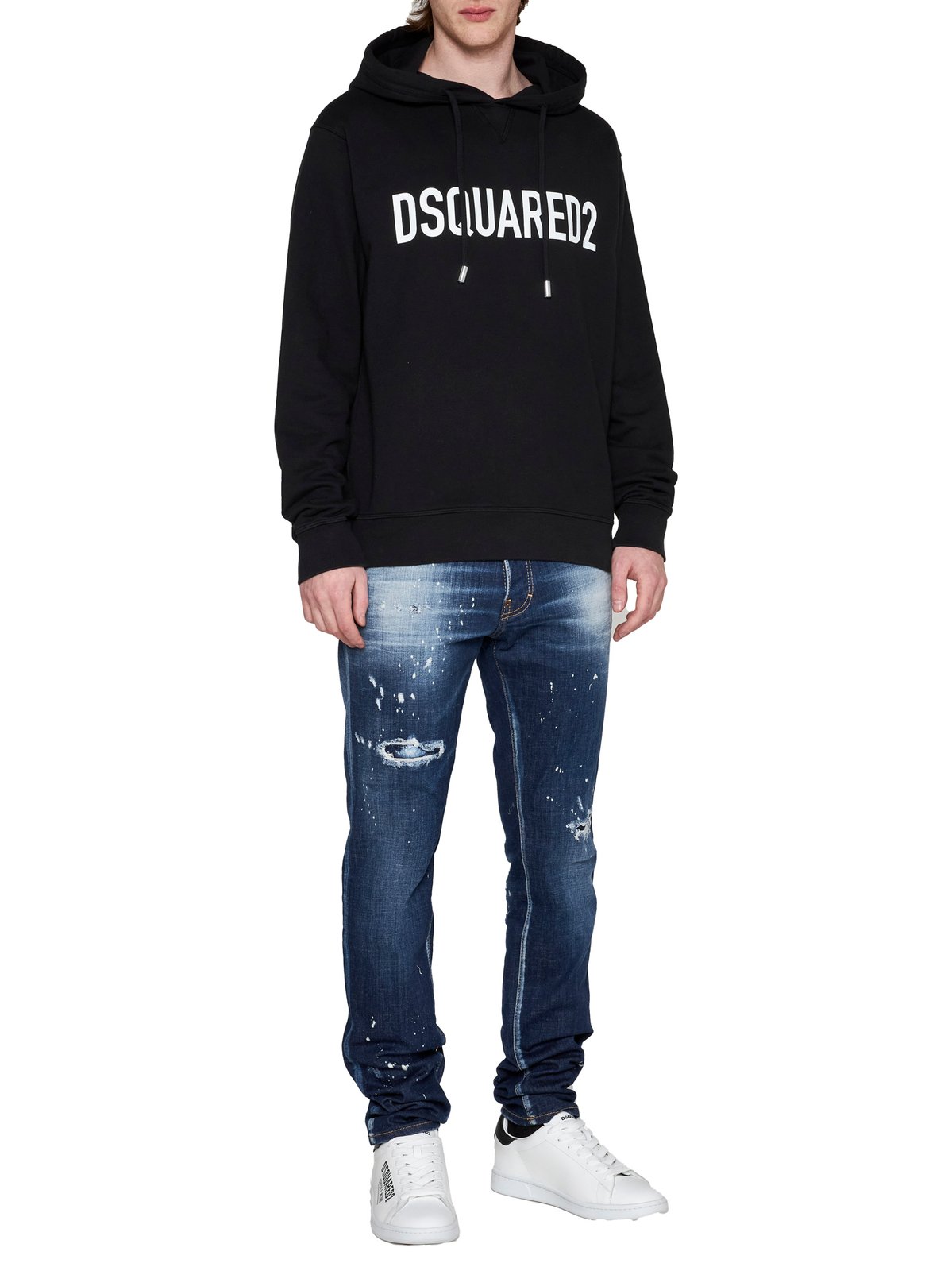 Dsquared2 Logo Printed Drawstring Hoodie